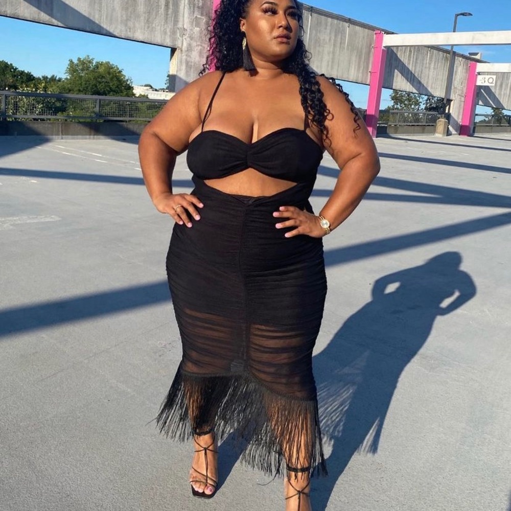 Black fringe dress